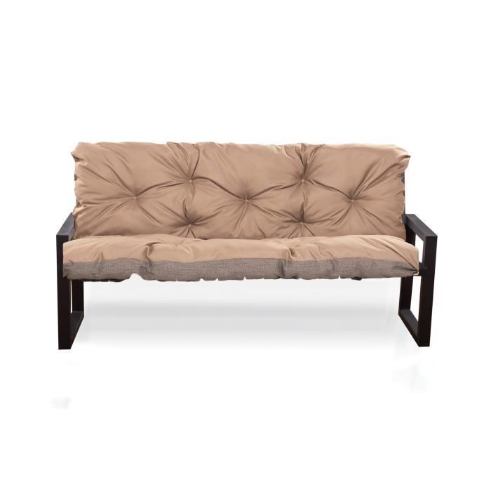 Coussin Pour Banc De Jardin 100x50x5 Cm - Tissu Étanche, Antidérapant, Avec Fermeture Éclair - Confort Extérieur - 11