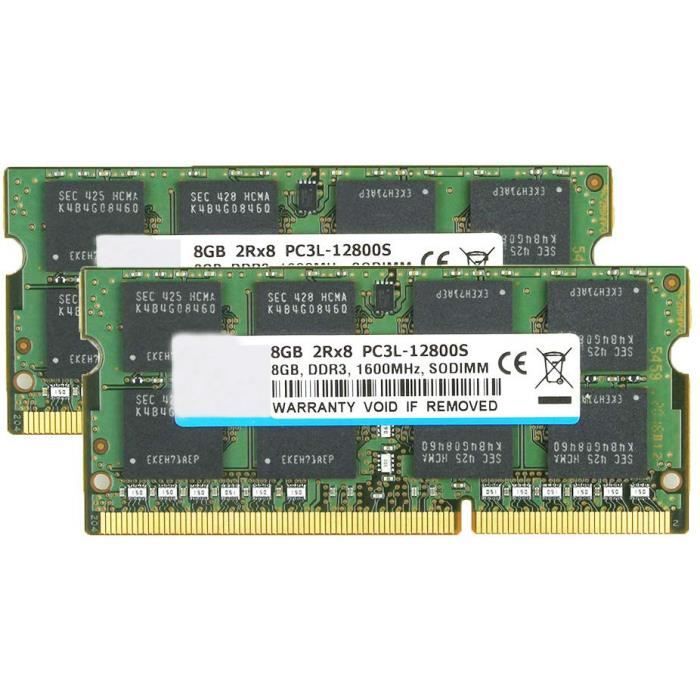 16 Go Kit (2X8GB) DDR3L - DDR3 1600 Sodimm 2RX8 PC3L - PC3-12800