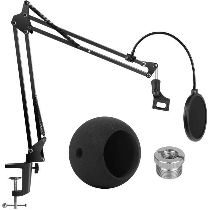 InnoGear Support de microphone réglable, bras de microphone avec Filter  Anti-pop, clip de microphone, adaptateur de filetage 3/8 