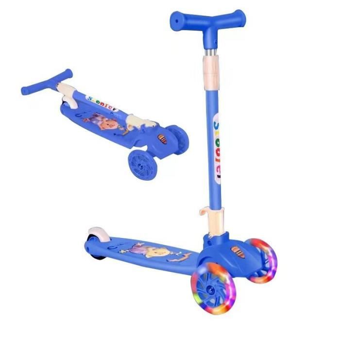 Trottinette Enfant 2 Roues Patinette Pliant Et Hauteur Reglable Scooter Roues Lumineuses A Led Pour Enfants 3 12 Ans Bleu Achat Vente Trottinette Enfant 2 Roues Cdiscount