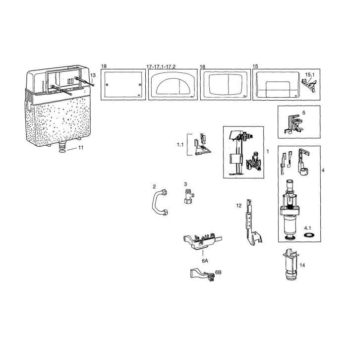Wc Suspendu Oliver International Acquastilla 114899 Levier De Commande D Origine Oliver 625301