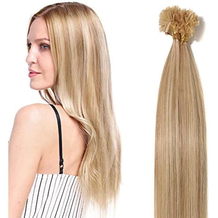 Extensions de cheveux Extension a Chaud Cheveux Naturel Keratine Tie and Dye  100 Meches Rajout 0.5g Bande Pre Bonded Rem 313519 - Cdiscount Au quotidien