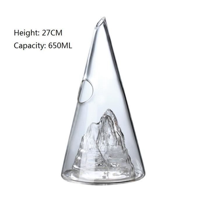 Carafe à Vin Avec Chambre De Refroidissement Intégrée - Décanteur Ergonomique En Verre Pour Saké, Vin Et Boissons Froides - 6