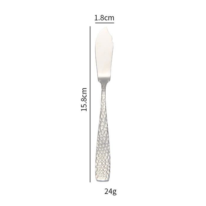 Lot De 24 Couverts En Acier Inoxydable Martelé - 6 Sets Complets (Couteau, Fourchette, Cuillère) - Style Moderne