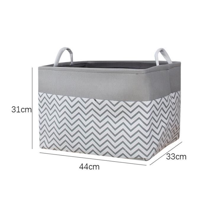 Boîtes De Rangement Pliables En Tissu - Lot De 2 - 33x23x14 Cm - Gris Et Beige - Avec Poignées - Pour Vêtements, Livres