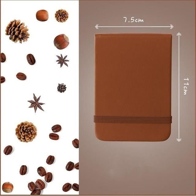 Carnet De Notes Poche A7 - Mini Bloc Cuir PU | 100 Pages, Marque-Page | École, Bureau, Idées