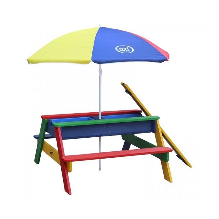 Sortie Aksent Sable Eau Et Table Pique Nique 1 Banc Avec Parasol Et Outils De Jardin main image 1