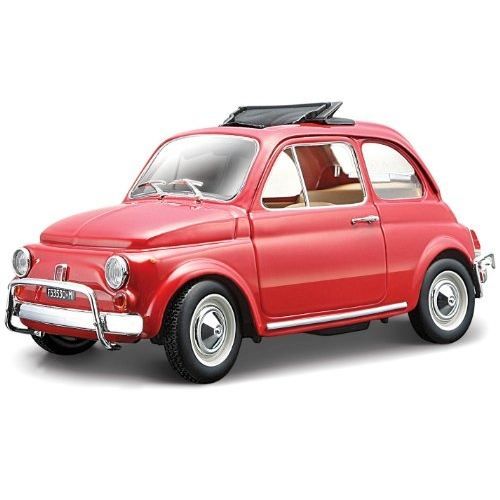 Voiture miniature FIAT 500L 1965 rouge à léchelle 1:24 de la marque BBURAGO pour enfant garçon