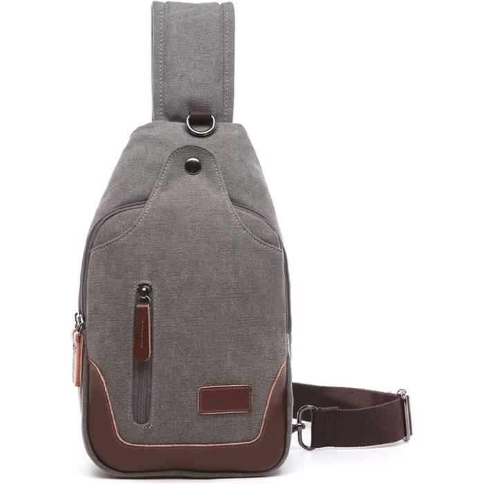 Rétro Sac De Poitrine Toile Sac Bandoulière Sling Crossbody Bag Homme Rétro Sac De Poitrine Toile Sac Bandoulière Sling Crossbody Bag Homme