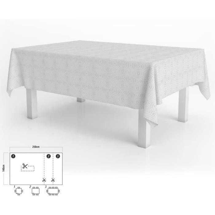 Nappe En Toile Cirée Rectangulaire Design Cuirsa - L. 140 X L. 200 Cm