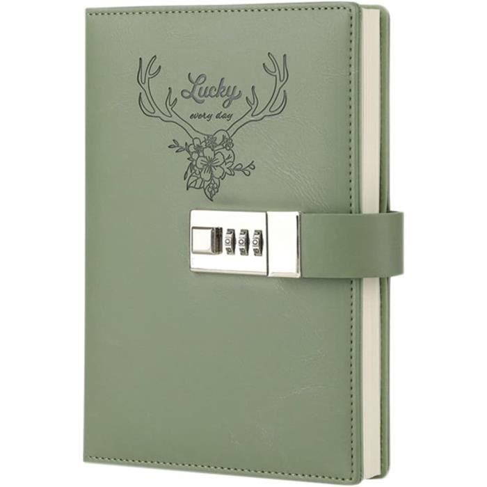 Journal Avec Serrure à Code A5 – Cuir PU, 200 Pages, Porte-stylo Et Marque-page, Pour Secrets Et Notes Personnelles