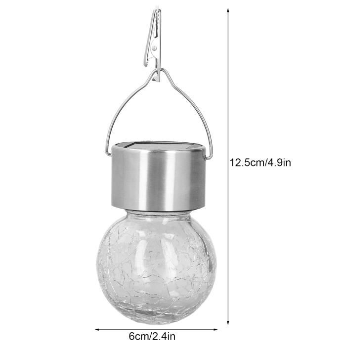Lot de 12 lampes solaires suspendues d'extérieur : verre craquelé Lot de 12 lampes solaires suspendues d'extérieur : verre craquelé