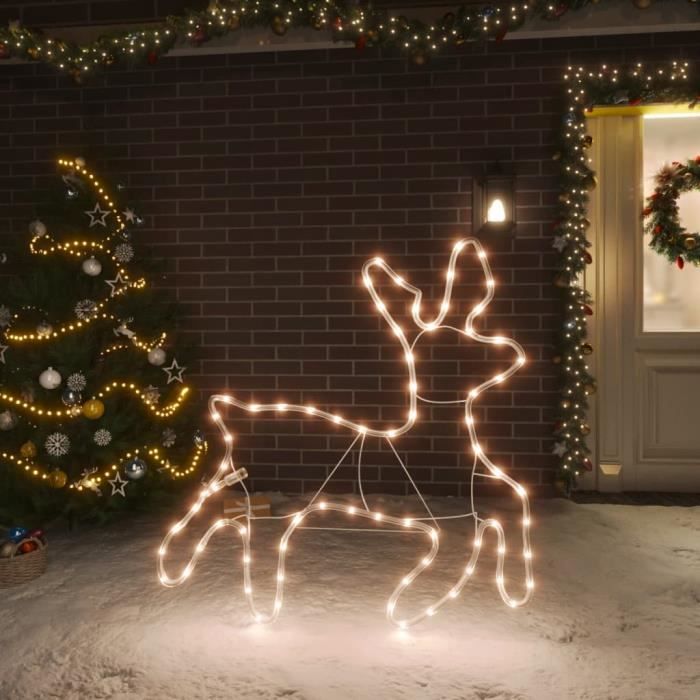 UNE Décoration De Noël Rennes Avec Traîneau 140 LED Extérieur Blanc Nouveau Produit