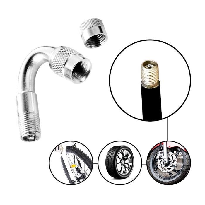 Rallonge Valve Pneu 200mm - Soupape Caoutchouc Et Laiton Pour Voiture, Moto, Camion - 2 Pièces