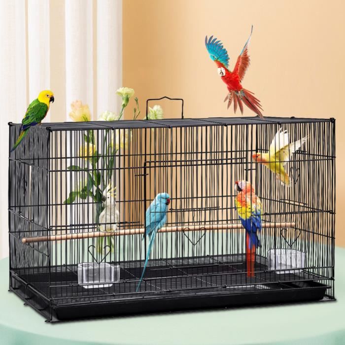 Comparer les prix de Cage à oiseaux pour intérieur et extérieur - YIPEEMA - 76x45,5x45,5 cm - Noir