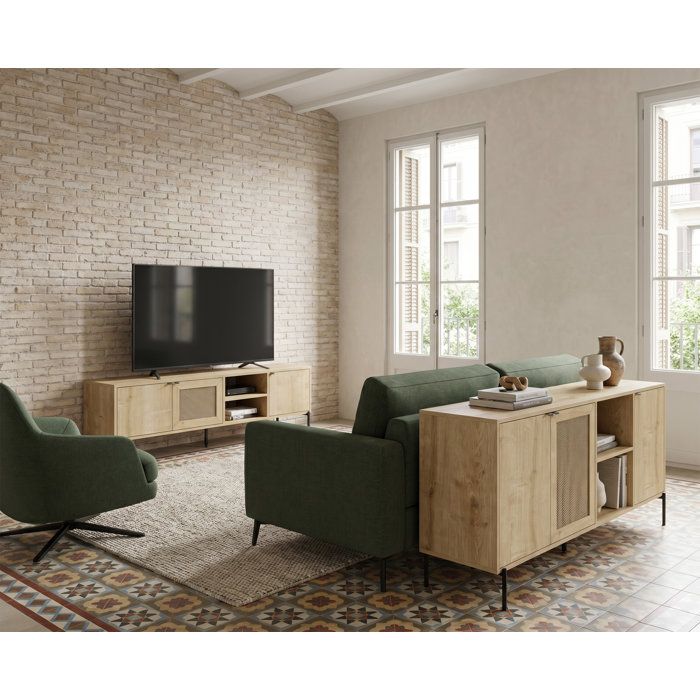 Buffet INTI – Chêne Safir – 3 portes 2 niches – 164 x 44 x 80 cm