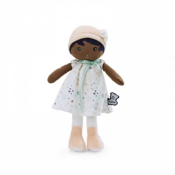Poupée en tissu Manon K - Kaloo - Robe aux étoiles pastel - Bottes couleur pèche - Chapeau orné dune fleur Poupée en tissu Manon K - Kaloo - Robe aux étoiles pastel - Bottes couleur pèche - Chapeau orné dune fleur