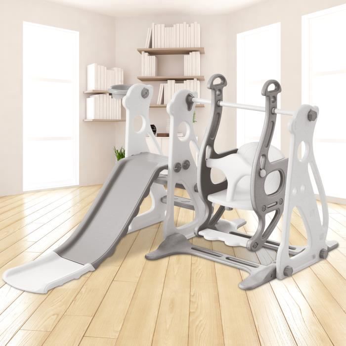 Toboggan pour enfants 4 en 1 avec balançoire,échelle,Stepladder