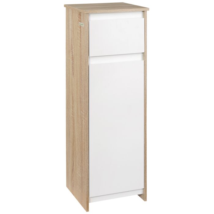 Meuble de salle de bain - kleankin - armoire rangement 1 tiroir 1 placard mobilier intérieur - bois - 32 6x30x90cm - blanc Meuble de salle de bain - kleankin - armoire rangement 1 tiroir 1 placard mobilier intérieur - bois - 32 6x30x90cm - blanc