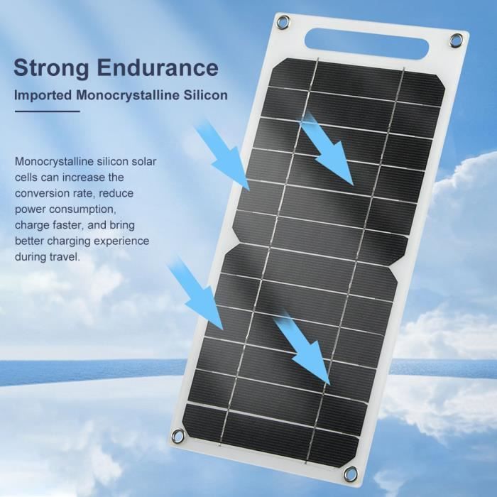 Panneau Solaire Portable 120W - Silicium Monocristallin - 2 USB + Type-C - Pliable Étanche