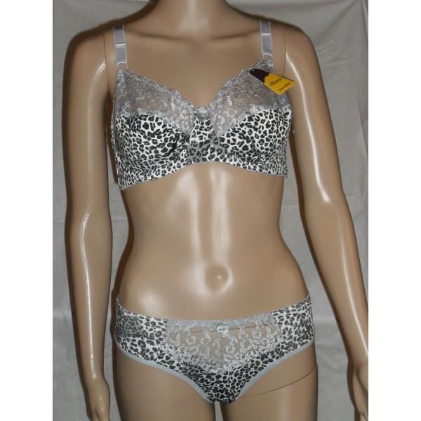 Ensemble Lingerie Snow Rose — Soutien-gorge Bonnet C Et Culotte — Noir Opaque — Tailles M à 3XL