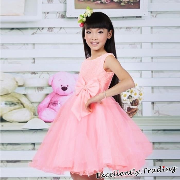 2 5 Ans Robe Pour Fille Robe A Fleurs Tutu Dentelle Sans Manches Tenue Ete Robe De Fete Mariage Anniversaire Rose Achat Vente Robe Cdiscount