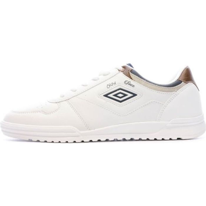 Baskets Homme - UMBRO - Paddy - Blanc - Fermeture à lacets - Semelle en caoutchouc