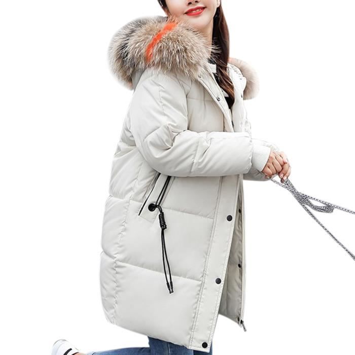 Doudoune Femme Capuche Fourrure Fausse Manteau Epais Chaud Doudoune Femme Capuche Fourrure Fausse Manteau Epais Chaud
