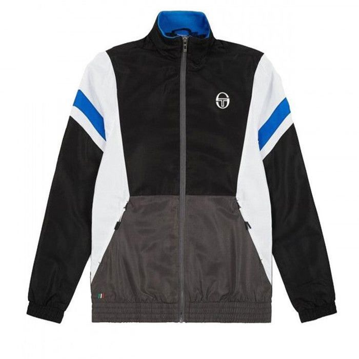 Veste De Survêtement Sergio Tacchini Orion Pour Homme - Noir/Rouge - Taille XS - Neuf Avec étiquettes