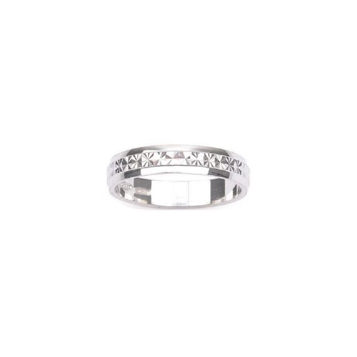 Bague Alliance Diamantee Argent Massif 925 Rhodie Garanti