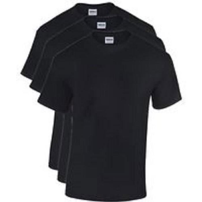 T-shirt en coton manches courtes noir homme