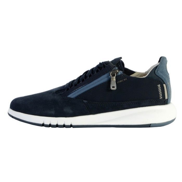 Baskets basses U AERANTIS Homme GEOX Cuir Bleu marine Zip