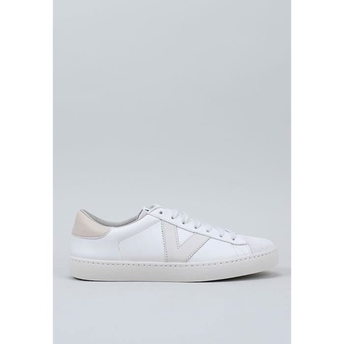 Victoria Basket - VICTORIA - BERLIN PIEL CONTRASTE - Femme - Blanc - Textile - Lacets