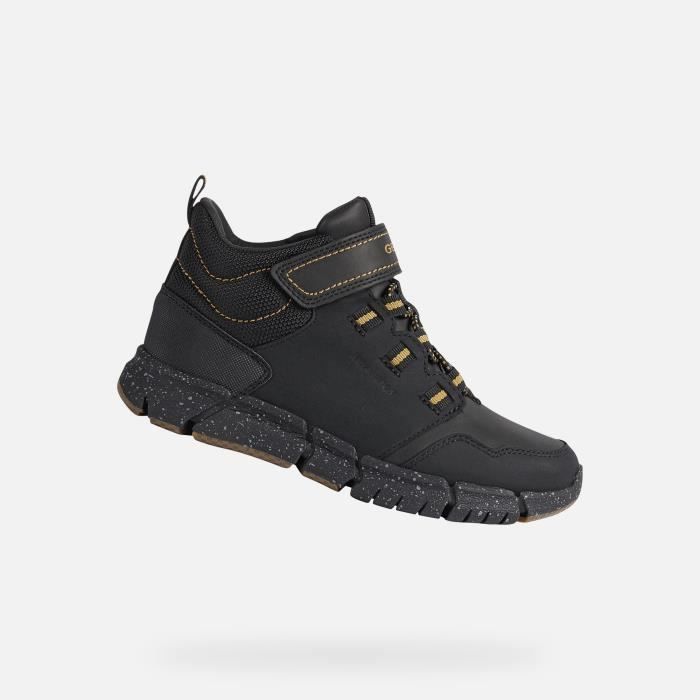 Bottes Geox J FLEXYPER B ABX pour gar on Cuir noir et jaune