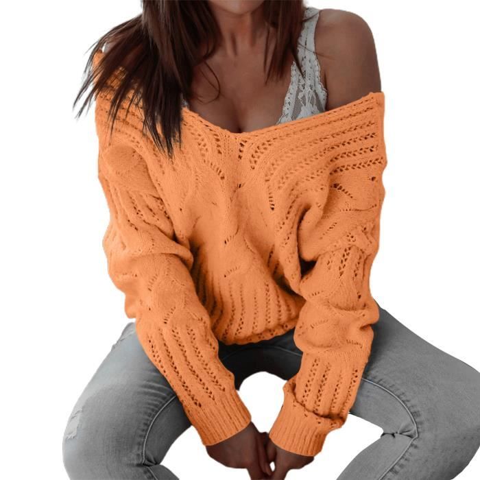 Pull col 2025 v epaule dénudée