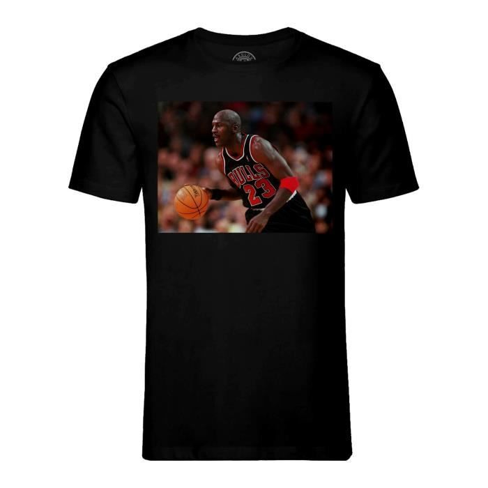 T shirt Homme Col Rond Noir Michael Jordan Maillot Noir Chicago Bulls Goat Basketball Noir Cdiscount Sport