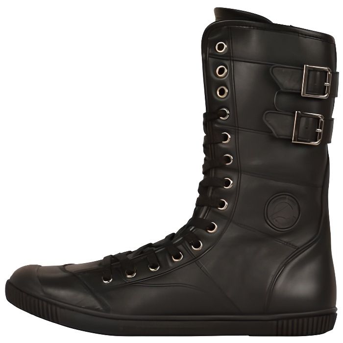 Bottes Femme PATAUGAS Iratiko Cuir Noir Lacets Zip Confort