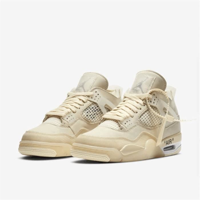 Air-Jordan 4 Retro White Femme Homme Chaussures de Basket AJ4 Beige Pas  Cher Beige - Cdiscount Chaussures