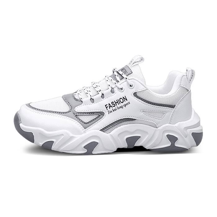 Basket Homme Nouvelle Mode Anti d rapant Blanc Blanc