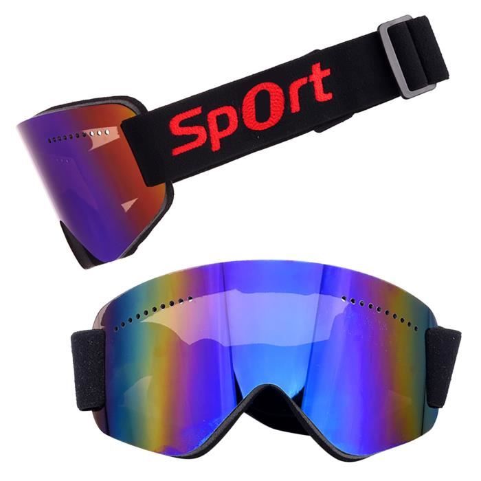 Lunettes De Sport Unisexe – Moto, Ski, Vélo – Monture Noire, Verres Miroir