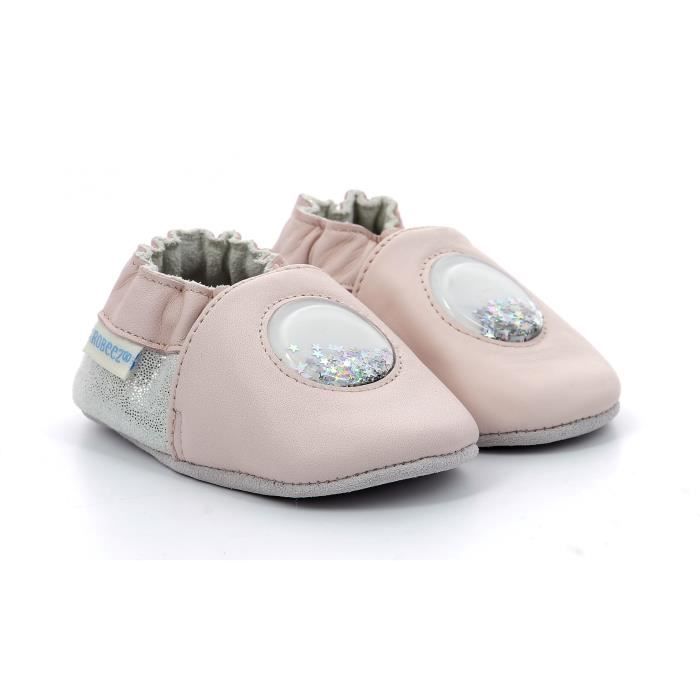 Bottines En Cuir Rose Robeez Pour Bébé Fille - Tailles 18 à 21, Neuves Avec Emballage