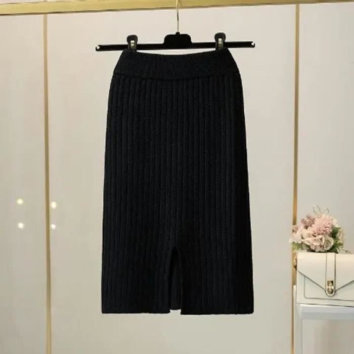 Jupe Tricotée Paule Ka Taille 36 – Noir Et Blanc Cassé, Taille Haute, Coupe Crayon
