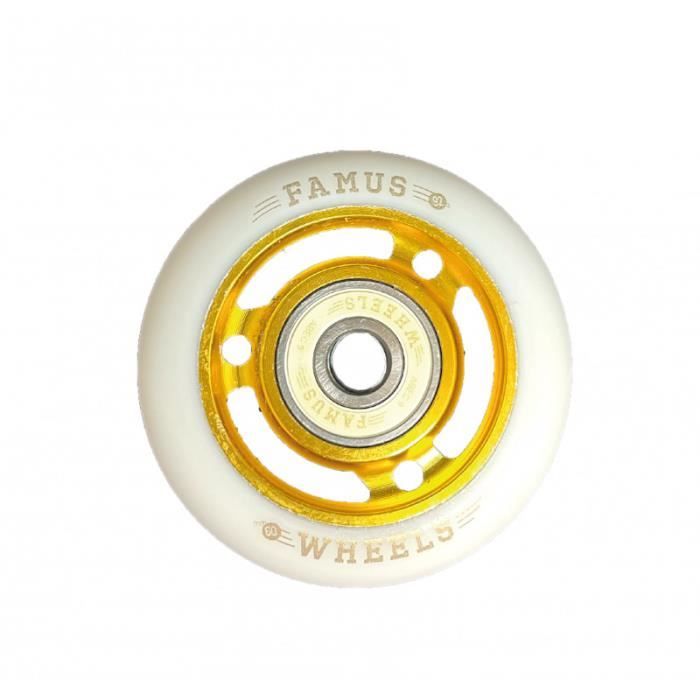 4 roues de roller en ligne freeride 80mm 86A blanches OXELO
