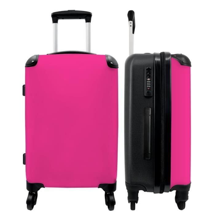 Grand Valise NoBoringSuitcases Bagage l ger 4 roues 90 Litres Valise de Voyage Rose uni