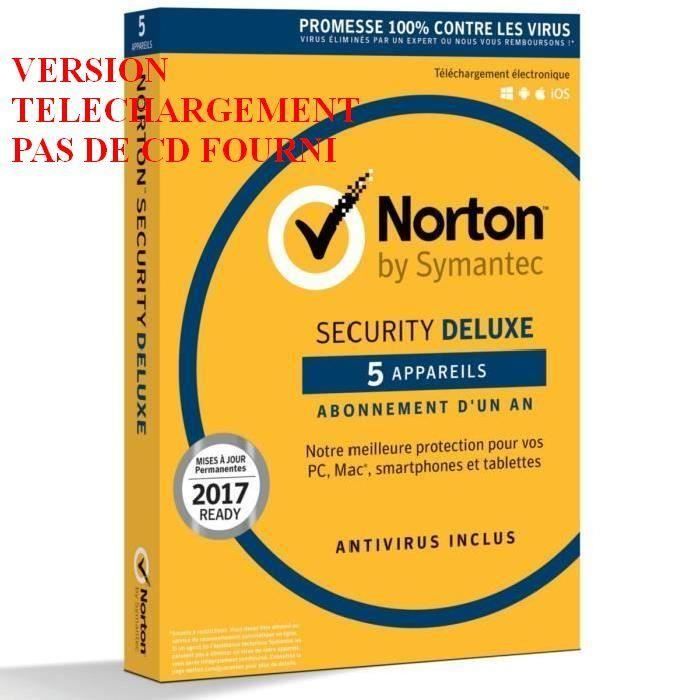Norton Security 2022 Deluxe, 5 appareils ,1 an, PC