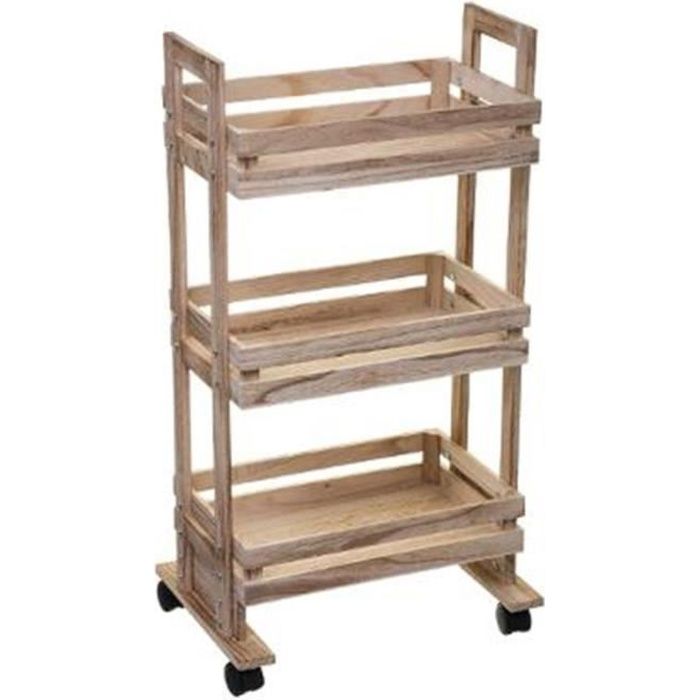 Desserte De Cuisine Cagette 82cm Naturel Marron Achat Vente