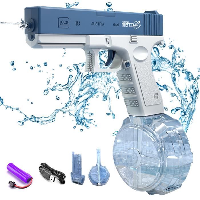 Pistolet à Eau Électrique Puissant Anyingkai – Requin Bleu, Longue Portée 8-10m, Batterie Rechargeable Pour Enfants Et Adultes