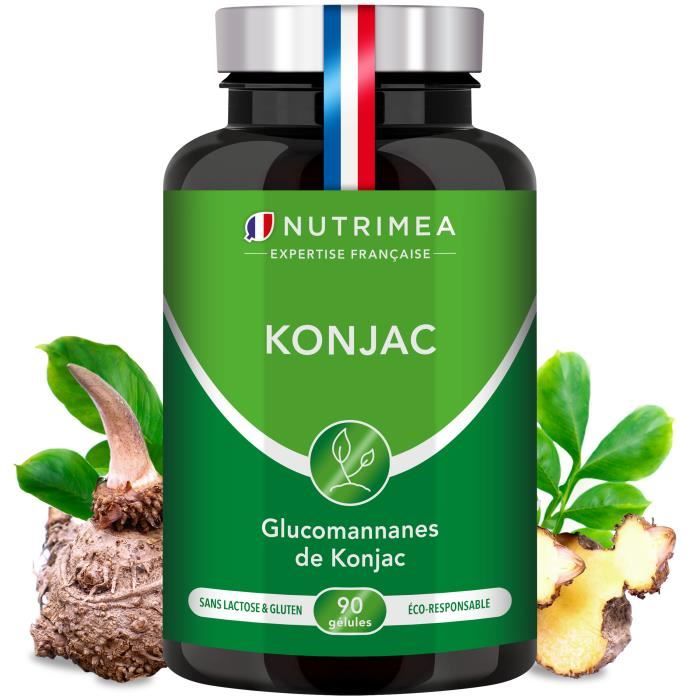 Konjac Complément Minceur, Coupe-Faim Naturel, Teneur élevée 3180mg/jour, 95 % de glucomannane, 90 gélules végétales