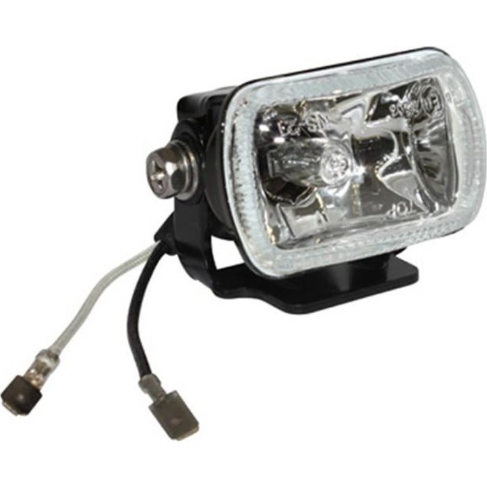 Éclairage halogène longue portée phare feu additionnel rectangle 12V 55W H3 pour moto