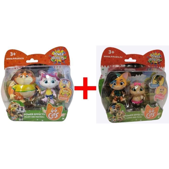 Smoby 44 Gatti - Set 4 Figure Articolate Lampo, Milady, Pilou E Polpetta Da 8 Cm